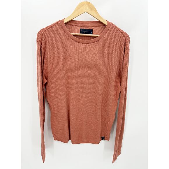 Lucky Brand Mens Sequoia Salmon Long Sleeve Thermal Crew T-Shirt Tee Size Small - Picture 10 of 10